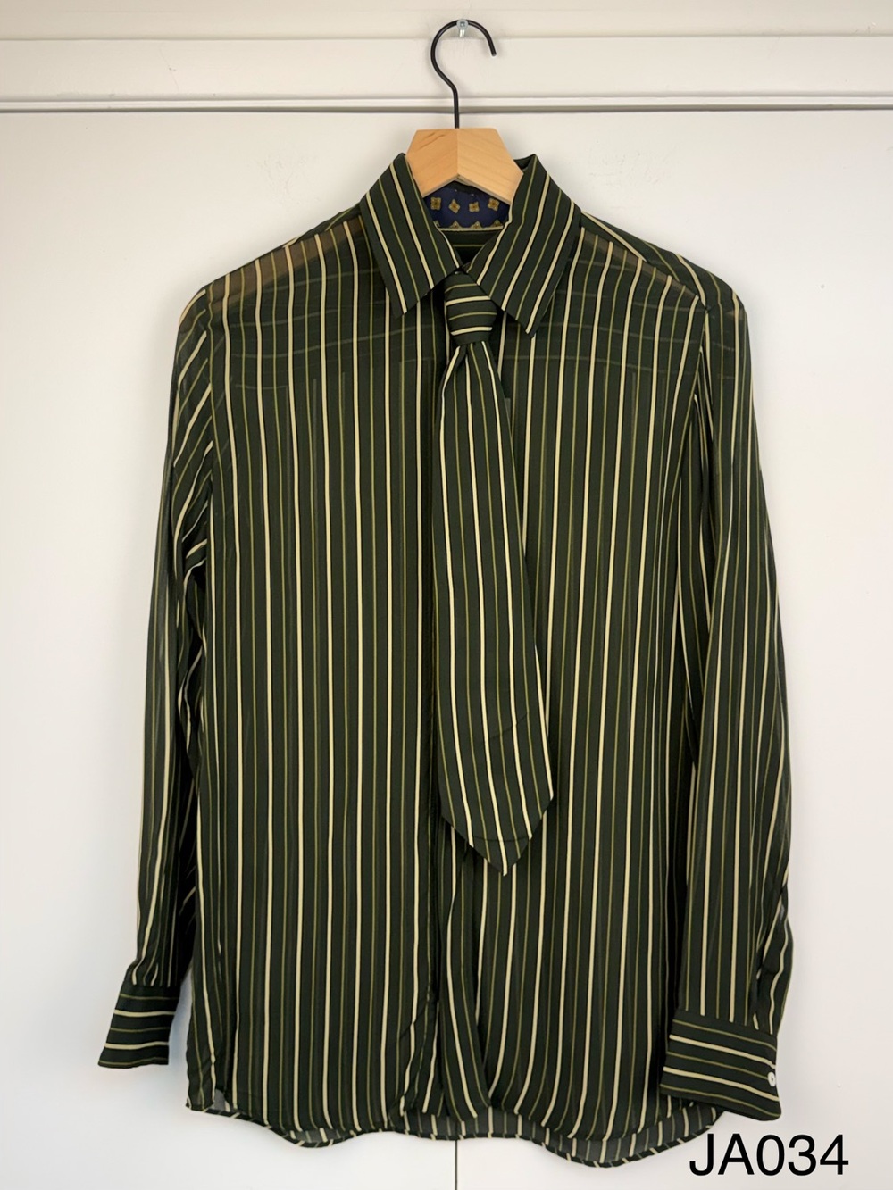 Zara ZW Collection Striped Flowing Shirt With Tie XS NWT